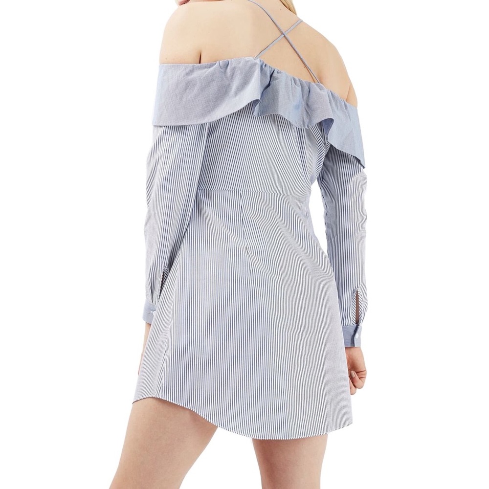 TOPSHOP STRIPE SHIRT DRESS - Picture 6 of 7